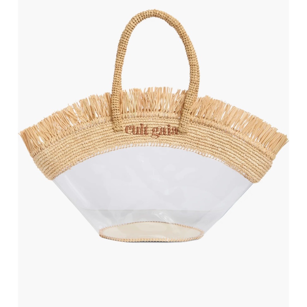 Cult Gaia Natural Woven and Clear Tote